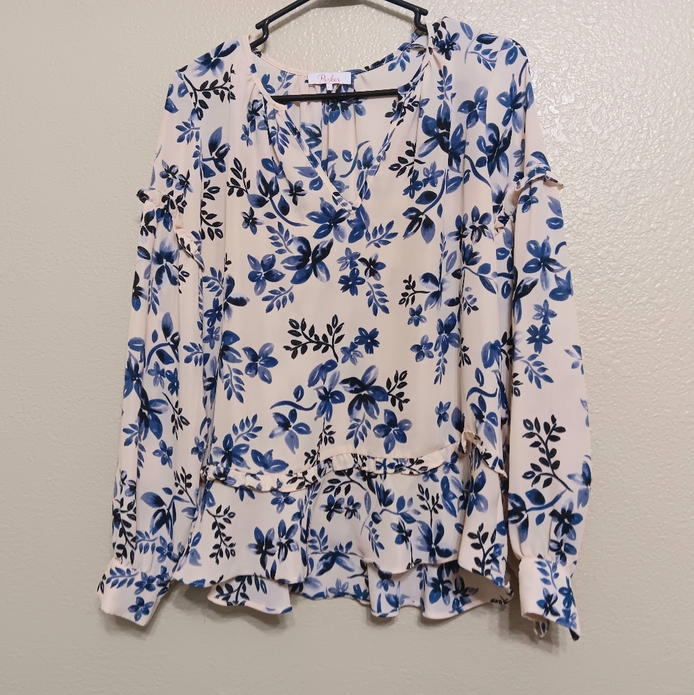 Parker Women's Fleur Popover Dress Blue Size Medium